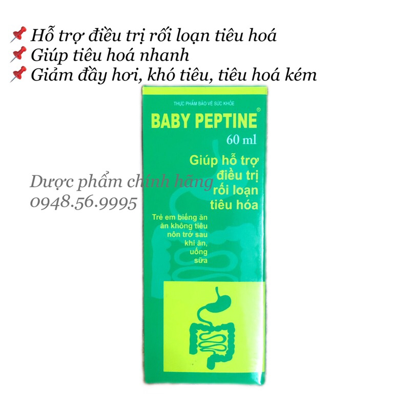Siro BABY PEPTINE lọ 60ml Tâm Việt - Hỗ trợ giảm rối loạn tiêu hóa, đầy bụng, khó tiêu, nôn trớ, biếng ăn ở trẻ em