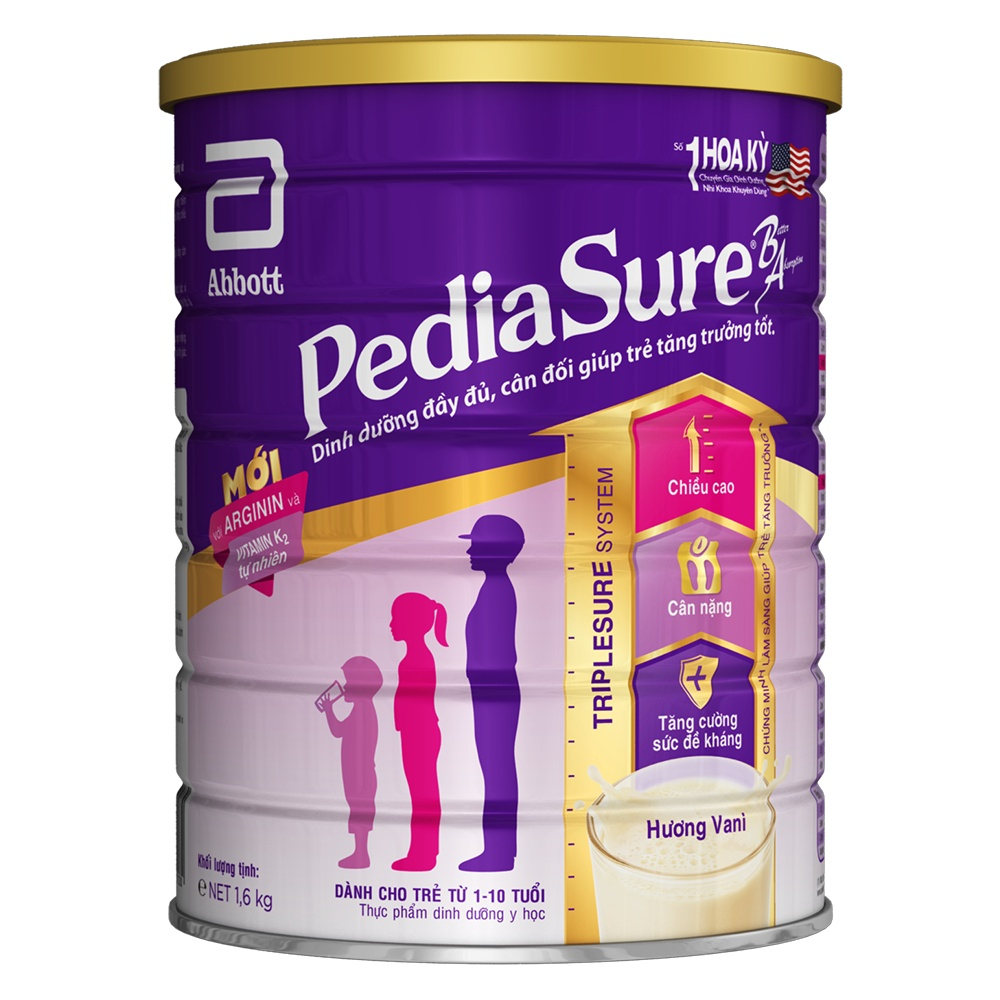 Bộ 2 Sữa bột Pediasure 1.6kg hương vani/lon