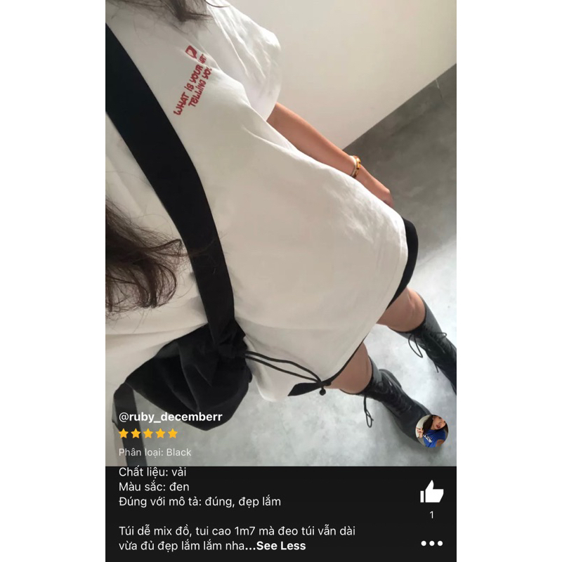 JAMIE BAG - Túi đeo chéo rút dây unisex Poési