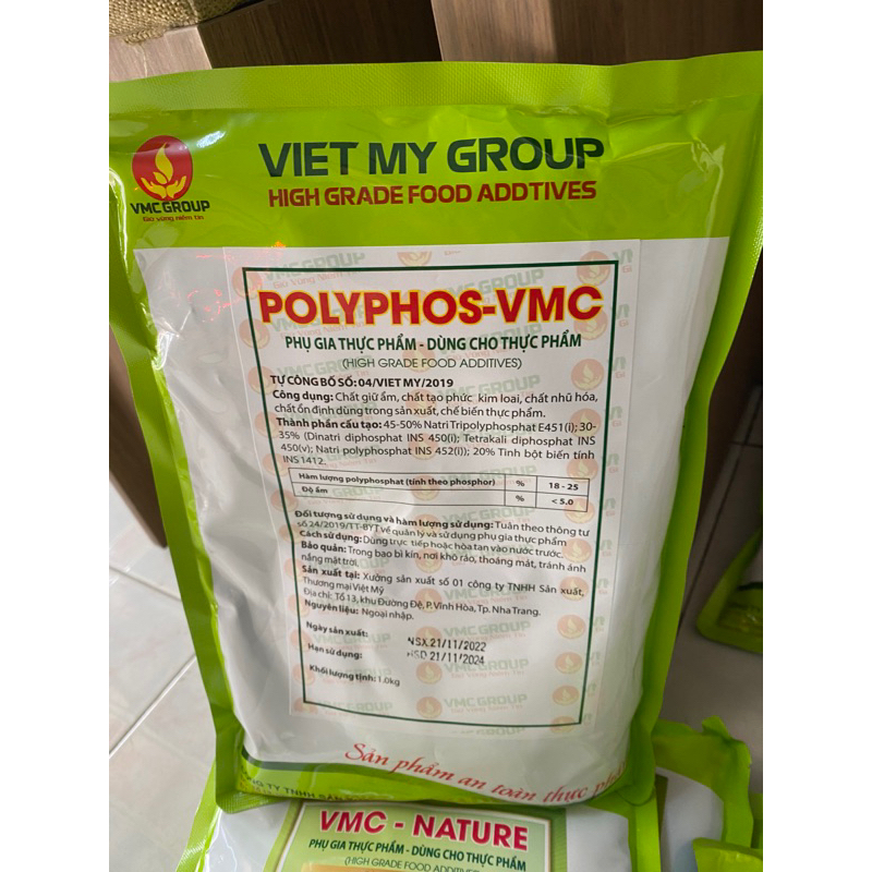 VMC POLYPHOS TẠO DÒN CHO GIÒ CHẢ , xúc xích nem
