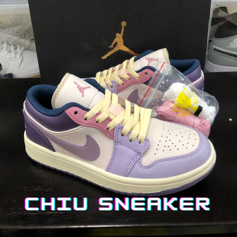Giày Sneaker nữ Jordan 1 low Pastel Purpel phiên bản cao cấp giày thể thao nữ jordan cổ thấp tím hồng