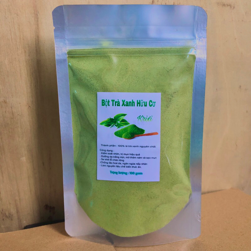 🍃 Bột Trà Xanh Nguyên Chất Organic túi 100g, 50g, sấy lạnh Naturfarm hữu cơ