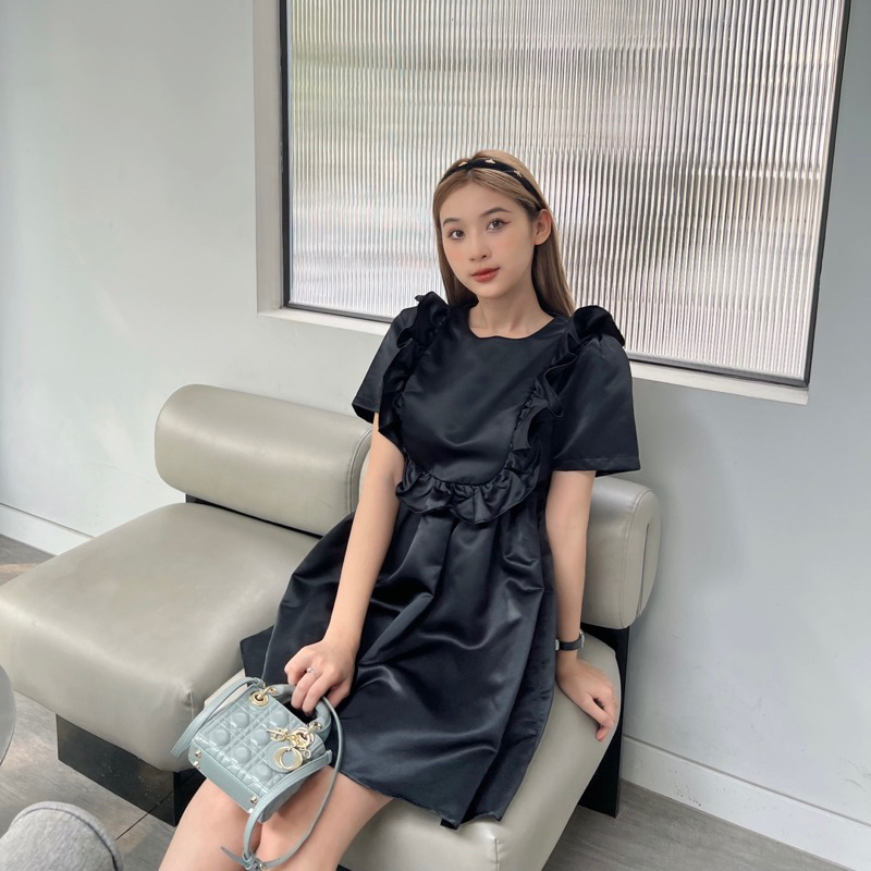 Váy babydoll Tafta Sweetie tay bồng tiểu thư Souris By G