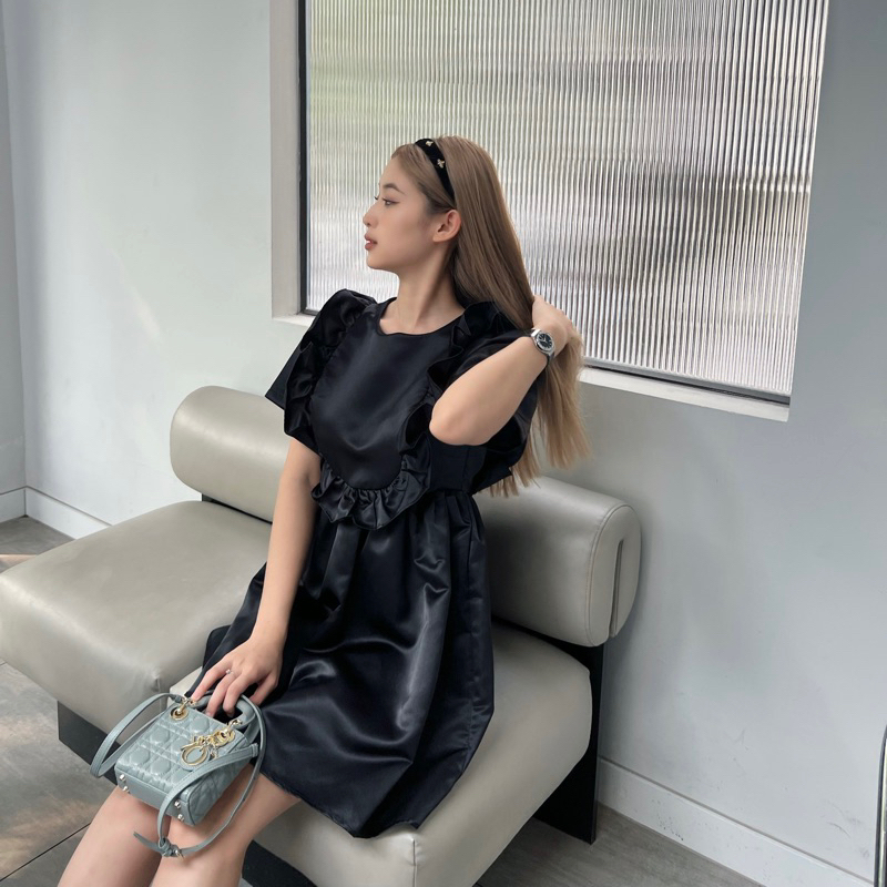 Váy babydoll Tafta Sweetie tay bồng tiểu thư Souris By G