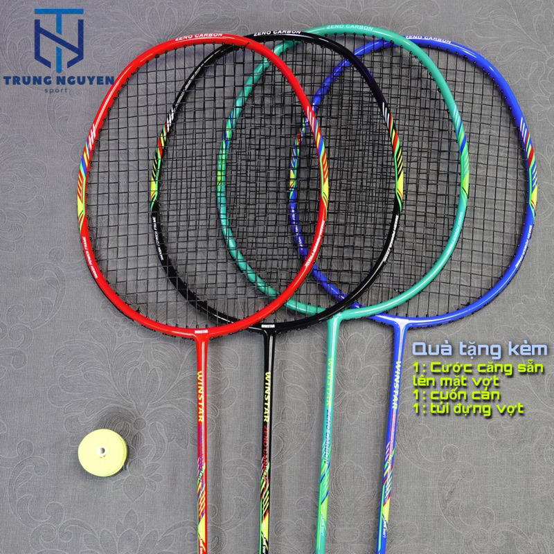 Vợt Cầu Lông Zeno Cacbon Winstar Chính Hãng Căng Dây Sẵn 10kg Bảo Hành 3 Tháng
