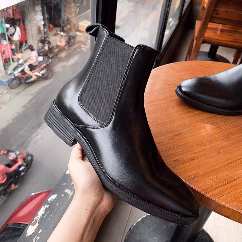 Giày nam chelsea boot da bò thật TEFOSS HN602 cao cổ da nappa size 38-44