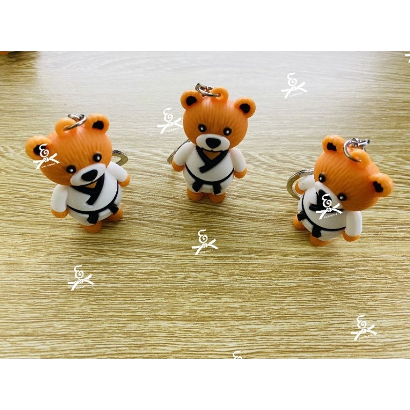 Móc khóa Taekwondo gấu 3D có móc treo