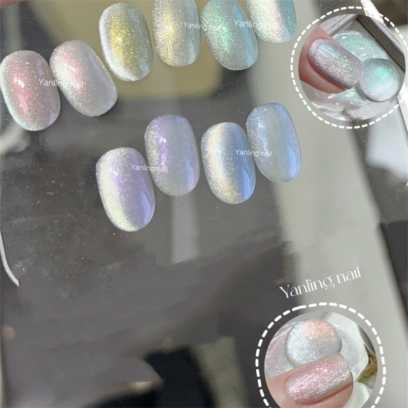 Sơn gel nail thạch nhũ mắt mèo aurora new 2023