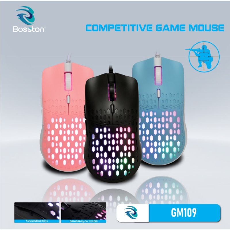 Chuột Bosston GM109 Gaming 7.200DPI new hãng bảo hành 12 tháng