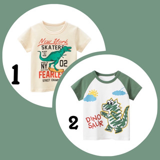 Áo phông bé trai cotton hình khủng long 2t-7t