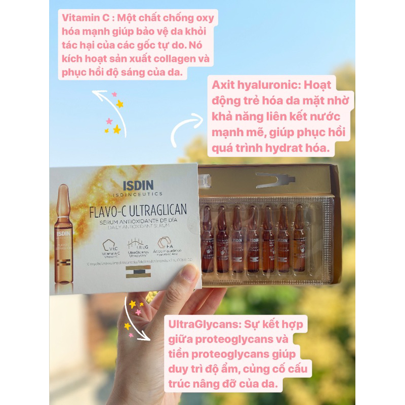 Serum Cấp nước sáng da Isdin Flavo-C Ultraglican