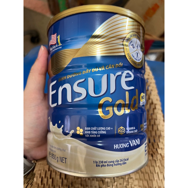 Sữa Bột Ensure Gold HMB 850g - Hương Vani - Date Mới Nhất