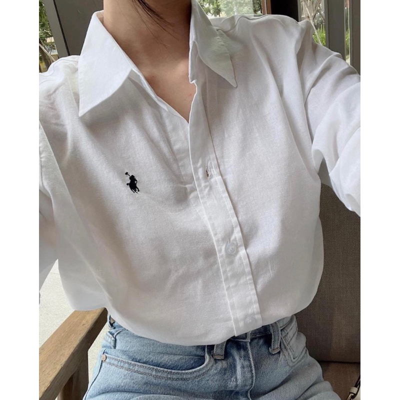 Sơmi thêu polo tay dài  -