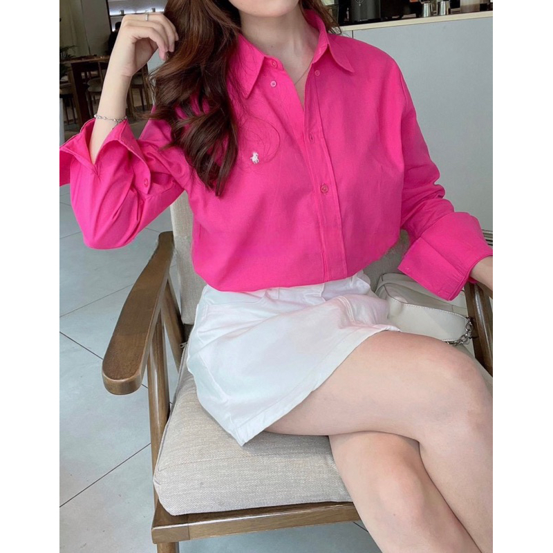 Sơmi thêu polo tay dài  -