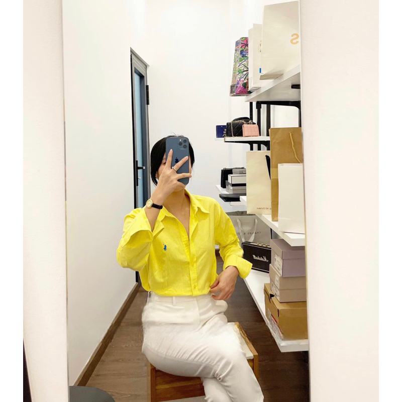 Sơmi thêu polo tay dài  -