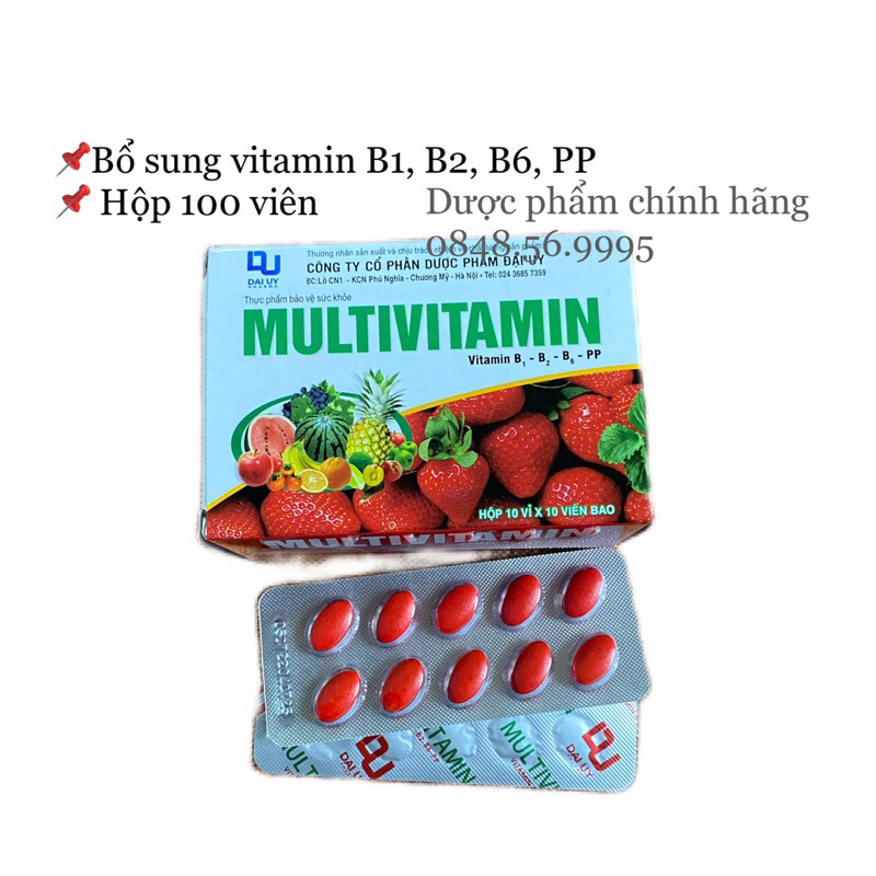 Multivitamin- B1, B2, B5, B6, PP- bổ sung Vitamin cho cơ thể, tăng cường sức khoẻ