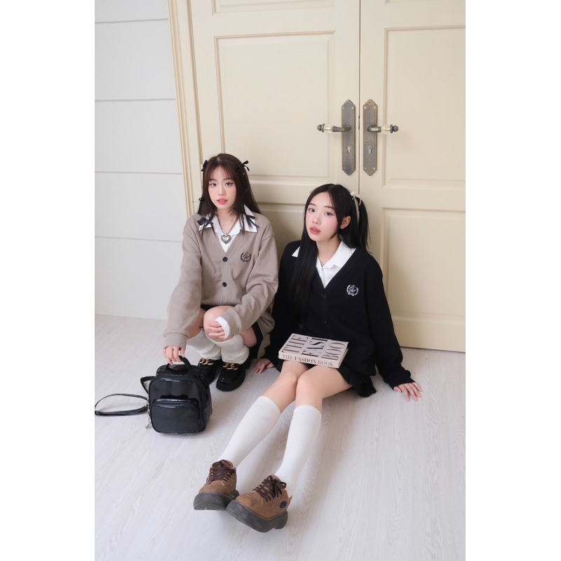 Áo khoác cardigan thêu logo