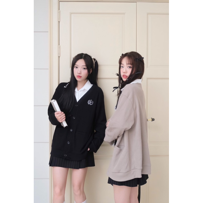 Áo khoác cardigan thêu logo