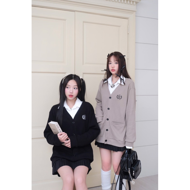 Áo khoác cardigan thêu logo