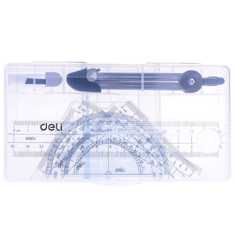 Bộ Dụng cụ học sinh eke và compa Deli 9609