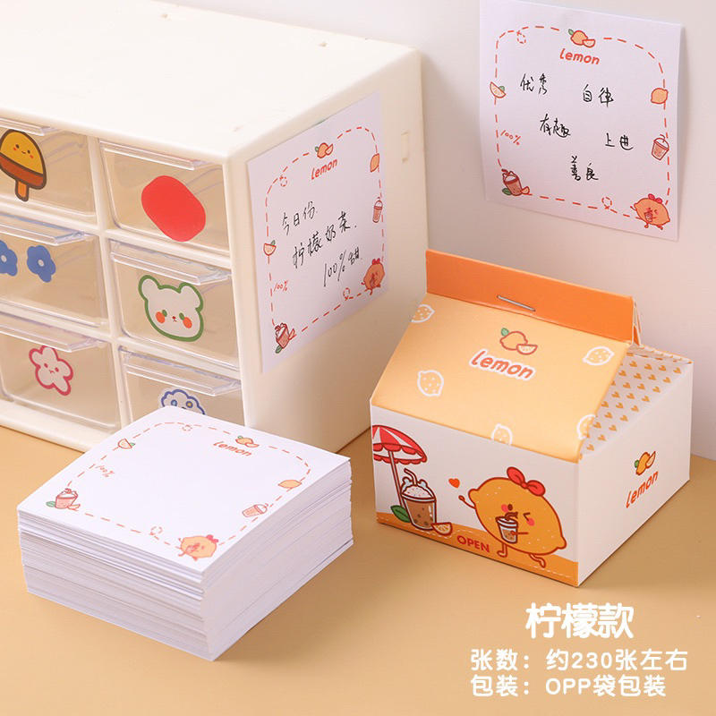 Giấy note ghi chú 200 tờ hình hộp sữa dễ thương