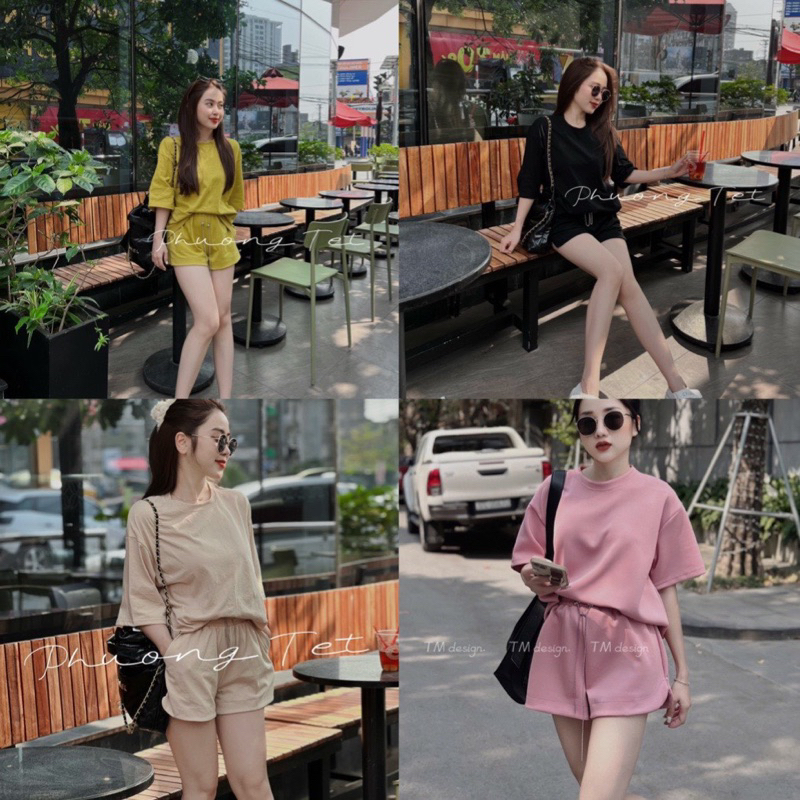 bộ cộc tay quần đùi 4 màu