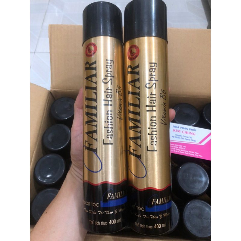 Keo cứng xịt giữ nếp tóc Familiar Vitamin B5