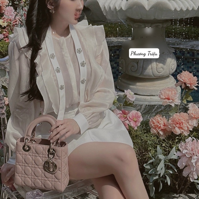 Set áo sơmi + chân váy tafta dáng xoè style hàn quốc
