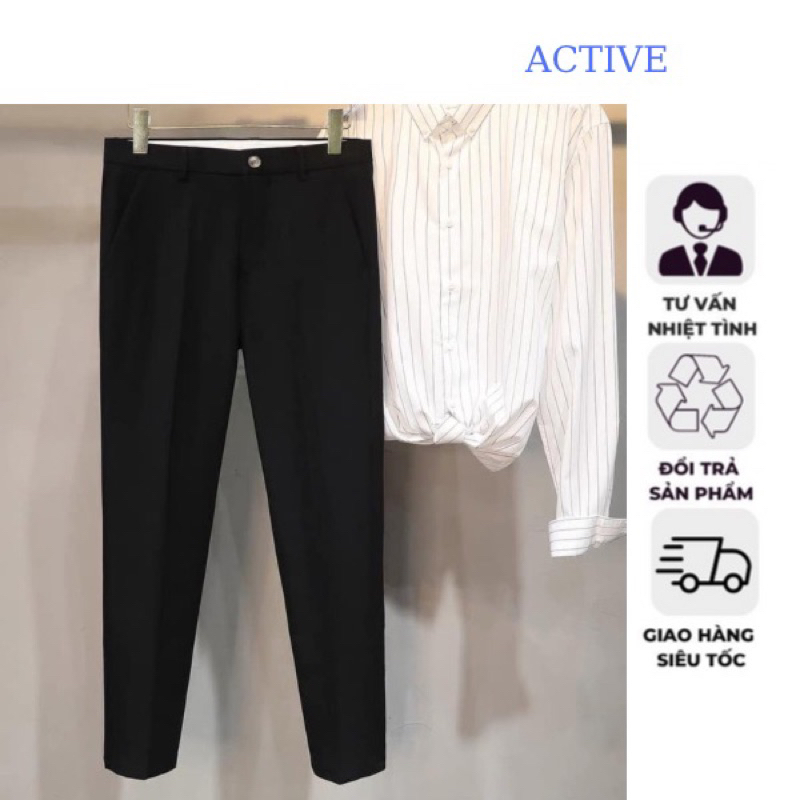 Quần tây nam ACTIVE chất Vải dày dặn co dãn tốt,quần âu ống côn , phom dáng Hàn Quốc trẻ trung