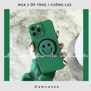 Ốp Dẻo Mặt Cưới Smi.le Màu Rêu Cạnh Vuông Cho Iphone 7plus 8plus xsm 11 12 13 14promax