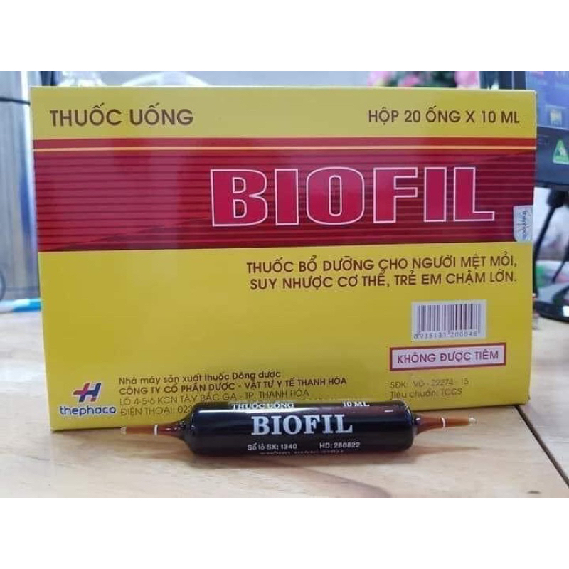 Hộp 20 ống Biofil bồi bổ sức khoẻ, tăng đề kháng kích thích ăn ngon