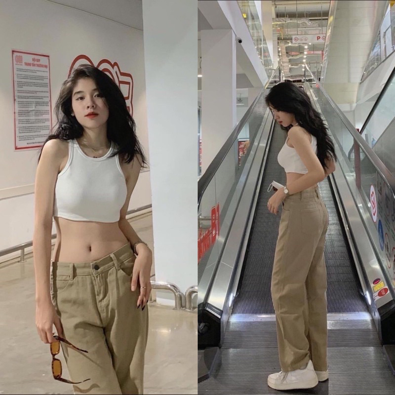 Áo BA LỖ NGƯỢC nữ, áo croptop sát nách nữ kiểu ôm body tank top vải gân co giãn tốt, mặc đi chơi, đi biển - Thiên Yết | BigBuy360 - bigbuy360.vn
