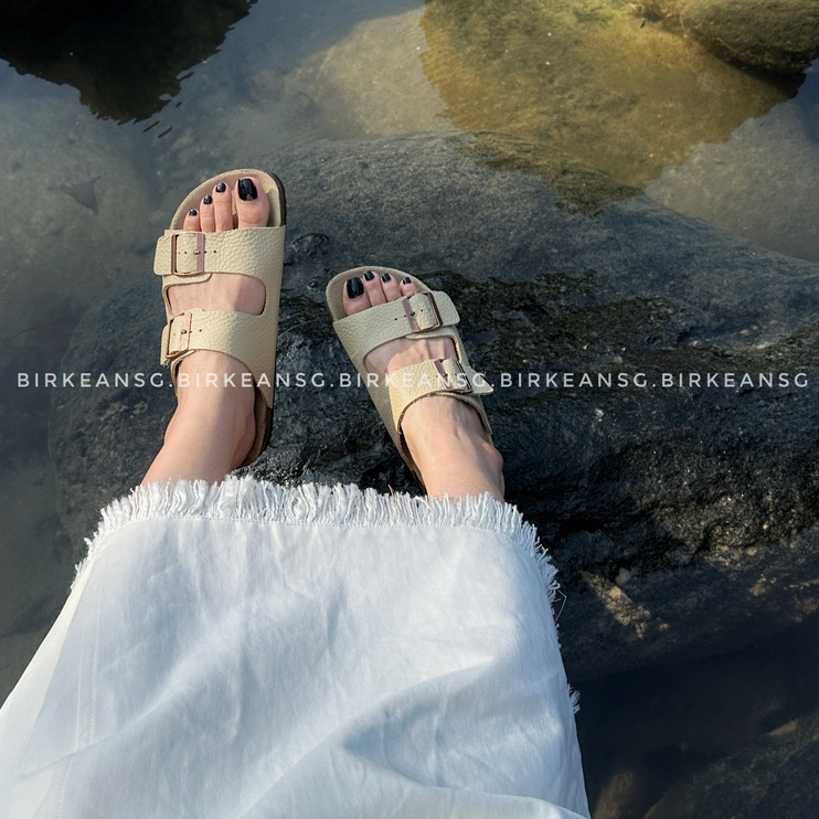 - DÉP 2 KHOÁ DA BÒ THẬT MÀU - BEIGE UNISEX