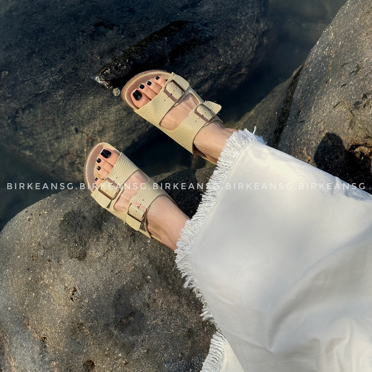 - DÉP 2 KHOÁ DA BÒ THẬT MÀU - BEIGE UNISEX