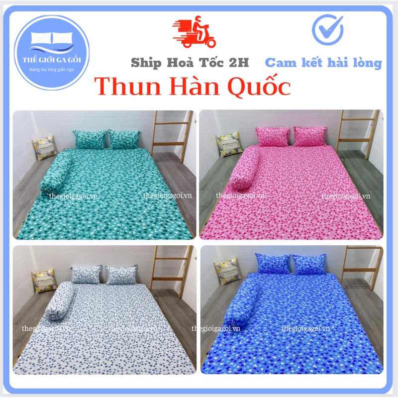 ❤️FREESHIP❤️Bộ Ga Thun Lạnh Hàn Quốc ( 1 ga ,3 vỏ gối)