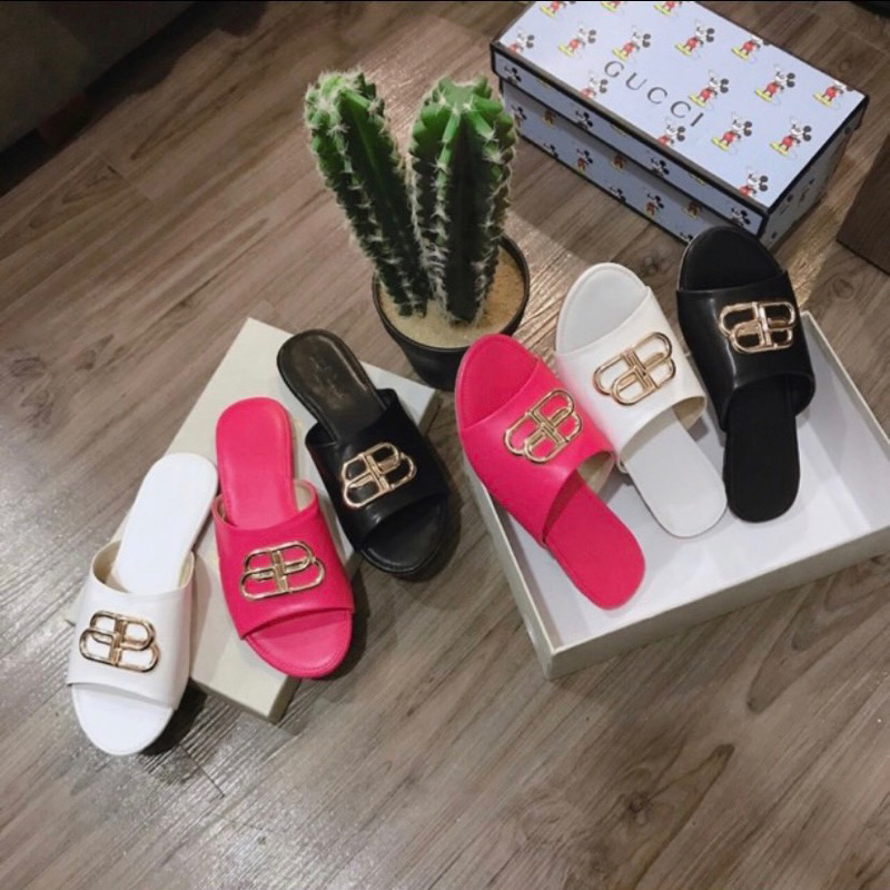 Dép bệt bigsize mũi tròn khoá BB Sang chảnh size 40-43