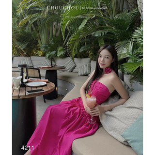 Set áo ống bông hoa chân váy maxi
