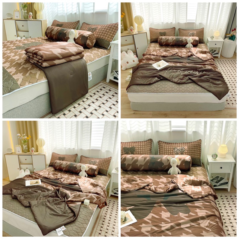 SET Chiếu Điều Hòa Cao Su Non 5D Latex Và Chăn Thun Lạnh Tencel Tặng Kèm Vỏ Ôm Mềm Mịn Mia Bedding Store
