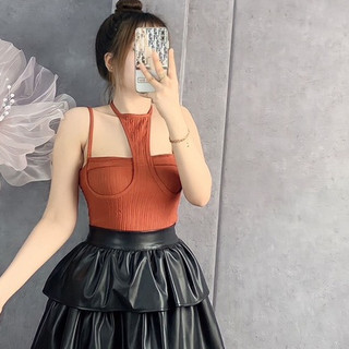 Áo xốp 2 dây phối dây yếm đeo cổ xinh chất mềm ảnh thật