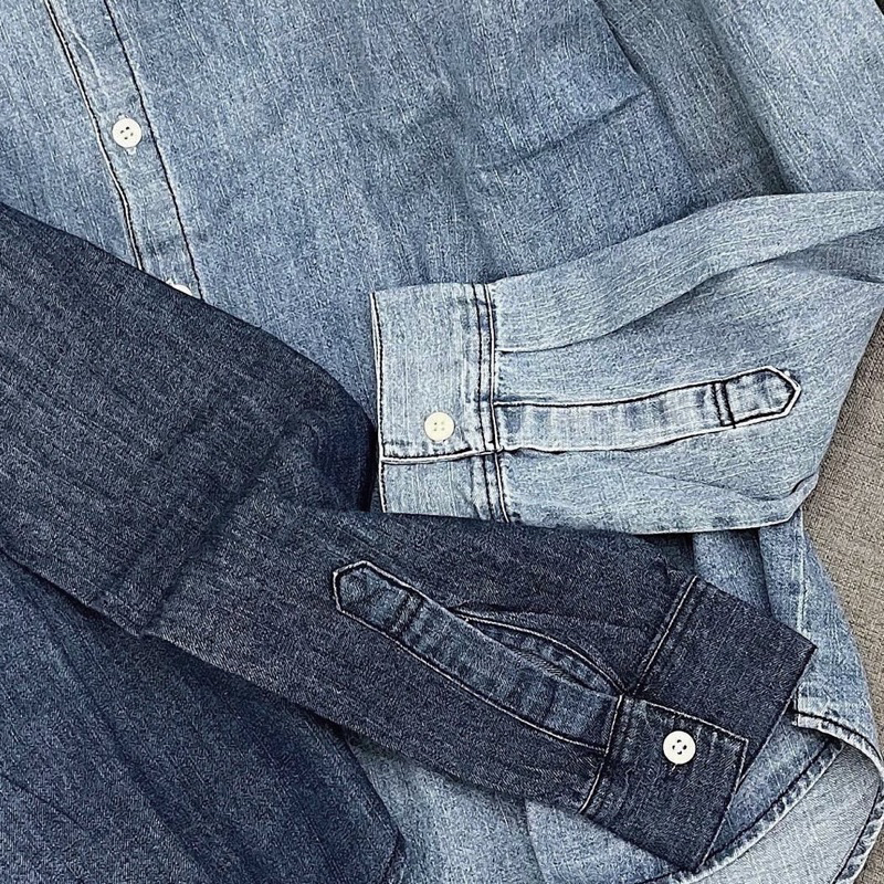 Sơmi denim thêu gấu Whoau