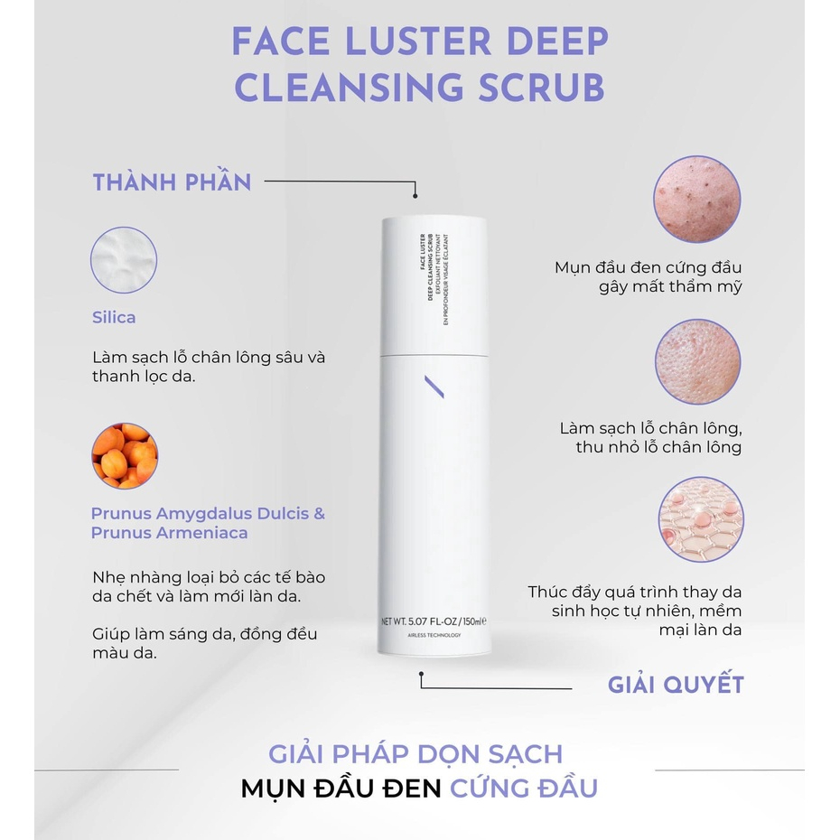 Neoderma Face Luster Deep Cleansing Scrub - Tẩy da chết làm sạch sâu dạng hạt cao cấp