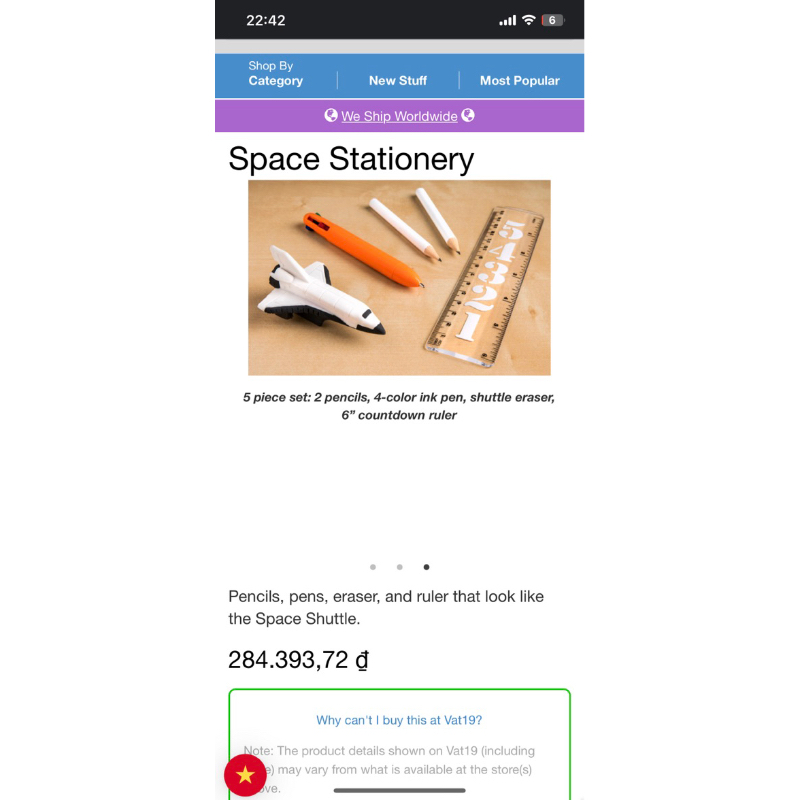 Xuất Anh!! Set bút thước Phi Hành Gia vũ trụ 5 món nhỏ xinh