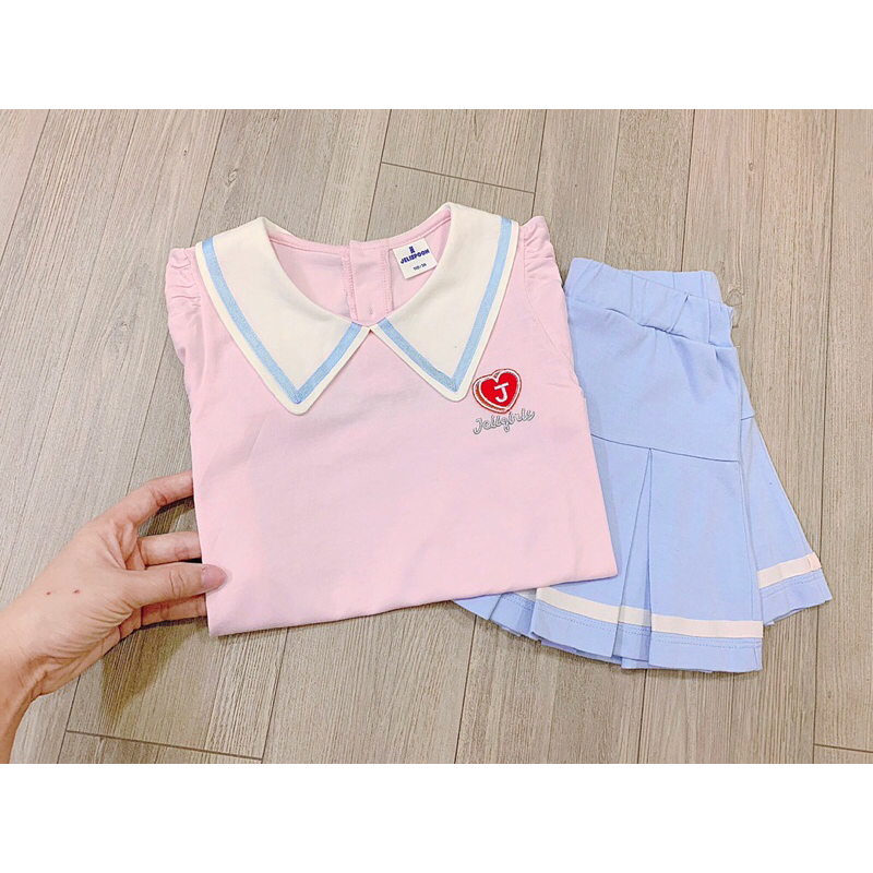 Set bộ xuất hàn bé gái kèm chân váy dư xịn sz 100-150