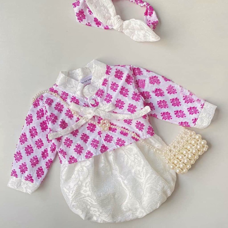 Body Hanbok Tím Tặng Kèm Băng Đô Cho Bé Gái