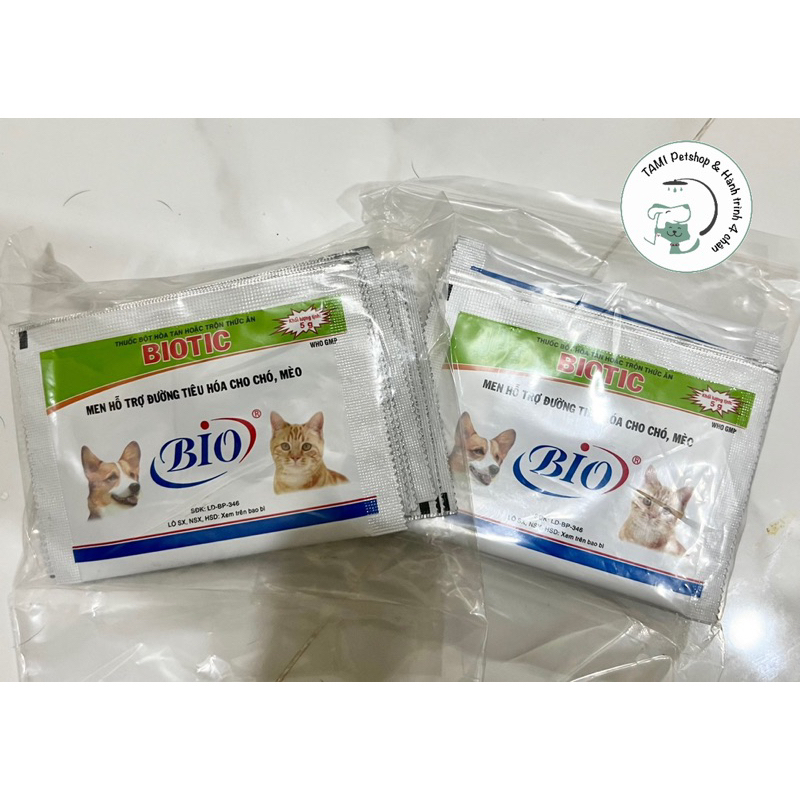 Hoả tốc MEN TIÊU HÓA CHO CHÓ MÈO BIOTIC- gói 5g- HSD: 2024