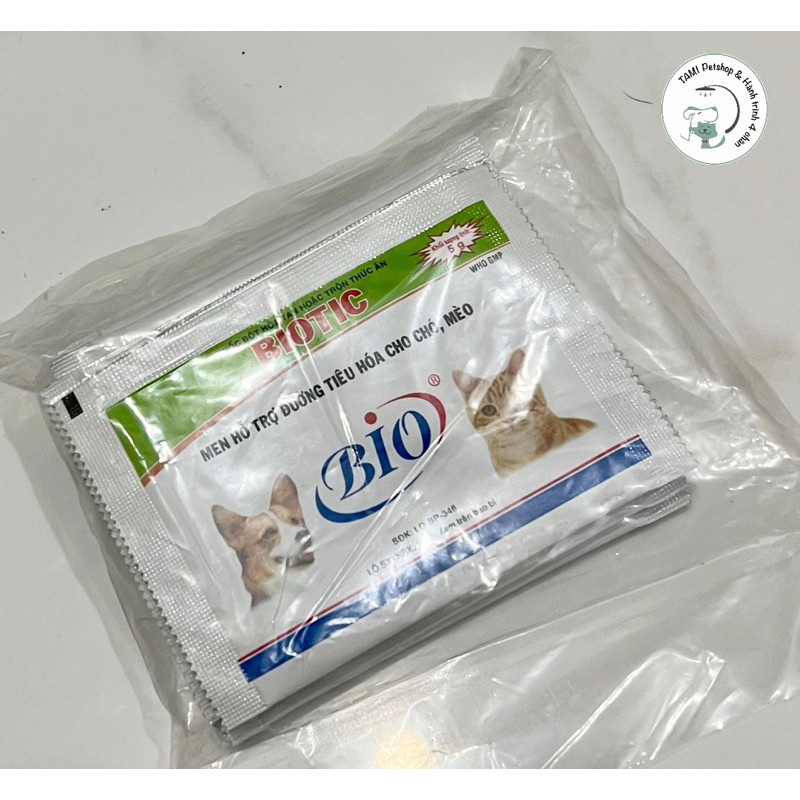 Hoả tốc MEN TIÊU HÓA CHO CHÓ MÈO BIOTIC- gói 5g- HSD: 2024