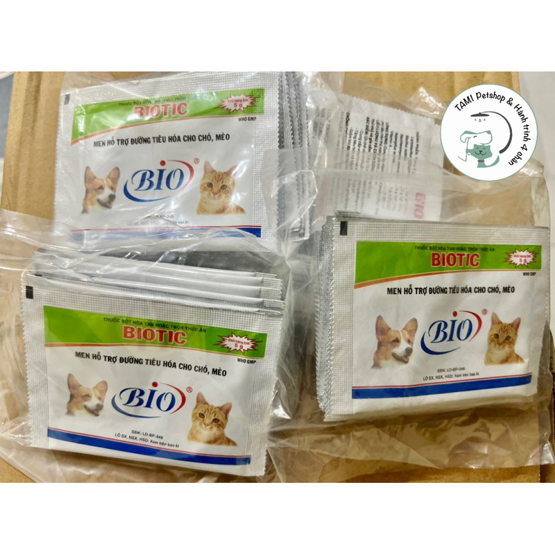 Hoả tốc MEN TIÊU HÓA CHO CHÓ MÈO BIOTIC- gói 5g- HSD: 2024