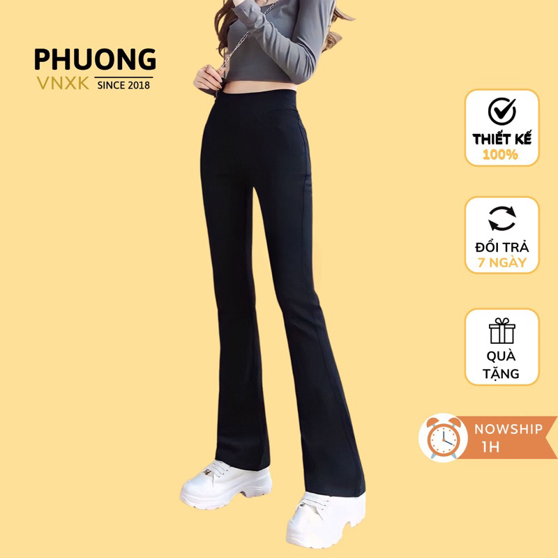 Quần ống loe chất vải Umi Hàn mặc mùa hè co giãn 4 chiều, chất đanh đủ size 43-65kg
