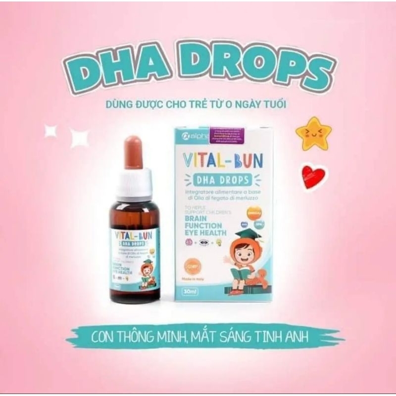 VITAL-BUN DHA DROPS bổ sung DHA từ Dầu gan cá