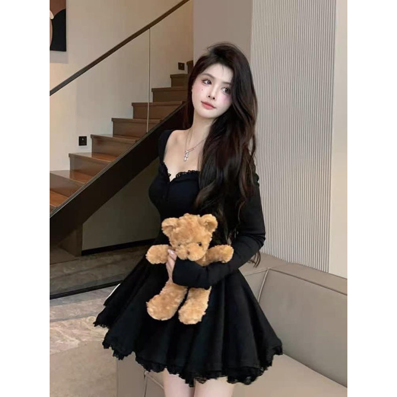 | Chang Tròn | Đầm Gân Chiết Eo Xoè Bigsize